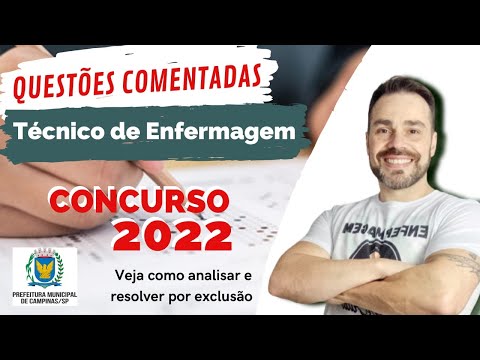 Commented questions from Nursing Technician exams - learn how to analyze and solve by elimination.