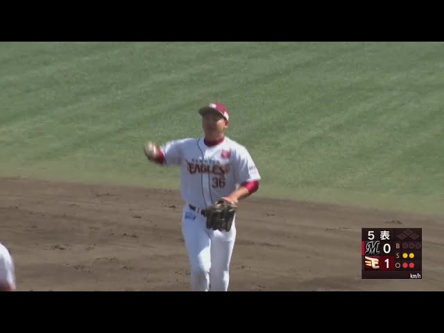 【ファーム】イーグルス・前田銀治 右中間への鋭い打球をランニングキャッチする好プレー!!  2024年5月29日 東北楽天ゴールデンイーグルス 対 千葉ロッテマリーンズ