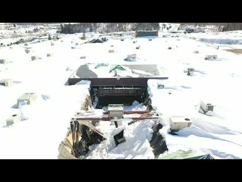 Drone footage of the Miller Hill Mall roof collapse