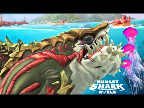 Ancient Megalodon vs Jellyfish Live Contest! - Hungry Shark World