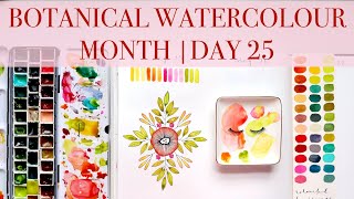 🎉🎉 BOTANICAL Watercolour Month Day 25 | Step by Step Tutorial JUL 2024