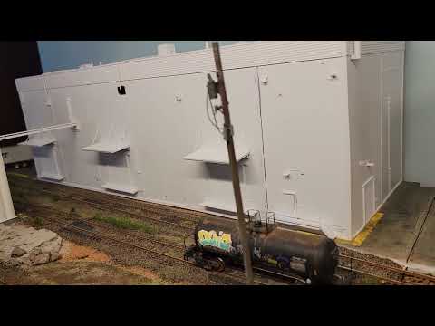 first scratch built Industrial building made with Evergreen styrene and pine wood