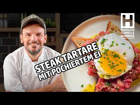 Quick steak tartare with poached egg recipe by Steffen Henssler