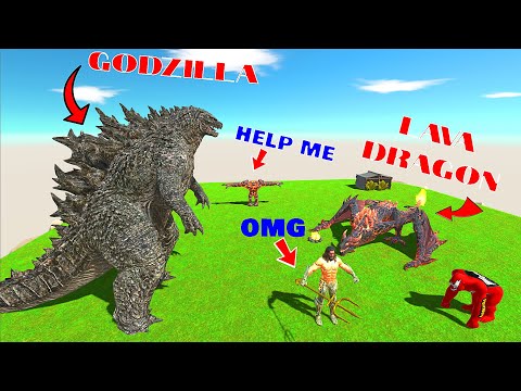 GODZILLA 2021 VS LAVA DRAGON - Animal Revolt Battle Simulator
