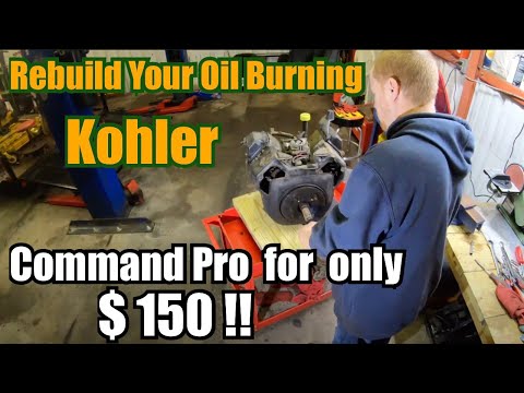 HOW TO  Rebuild Kohler CH20 20hp Command Pro On A Budget | Oil Burning Smoking Walker Mower Engine