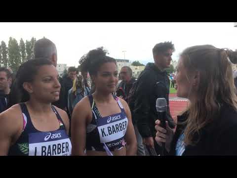 Interview - Les soeurs Barber 100m Haies - Meeting Hérouville 2019