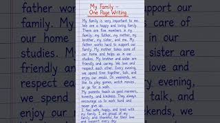 99% Can't Write This Neatly! ✍️ My Family | One Page Writing