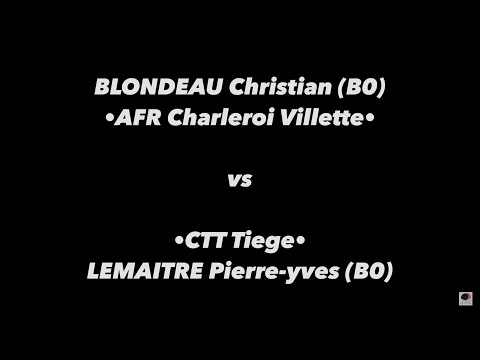Tennis de Table ·Championnat de Belgique· Messieurs B - BLONDEAU C. (B0) vs LEMAITRE P-Y. (B0)