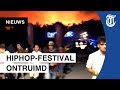 Festivalgangers vluchten voor megabrand