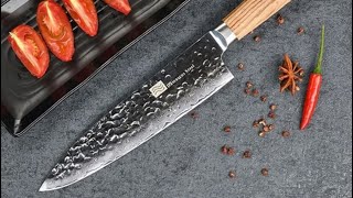 Hatori Kitchen Japanese Damascus Steel - Review (I love this Knife!)