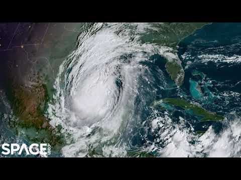 Hurricane Delta seen from space in time-lapse