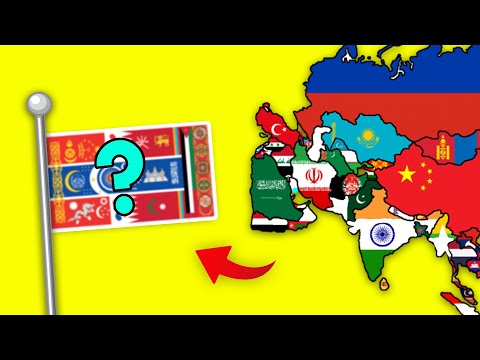 All Asian Countries in One Flag | Flag Animation