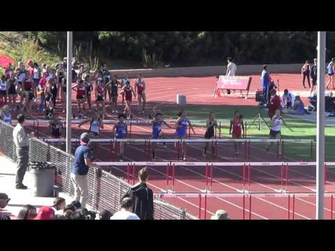 L Willingham & K Saulog - FSG 100m Hurdles at OC Championships 4-23-16