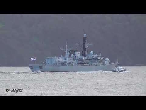 HMS ARGYLL F231 LEAVES DEVONPORT AND PASSES ARTILLERY TOWER, DEVILS POINT - 25th October 2021
