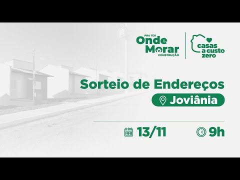 Sorteio de Endereços de Famílias em Joviânia - Goiás
