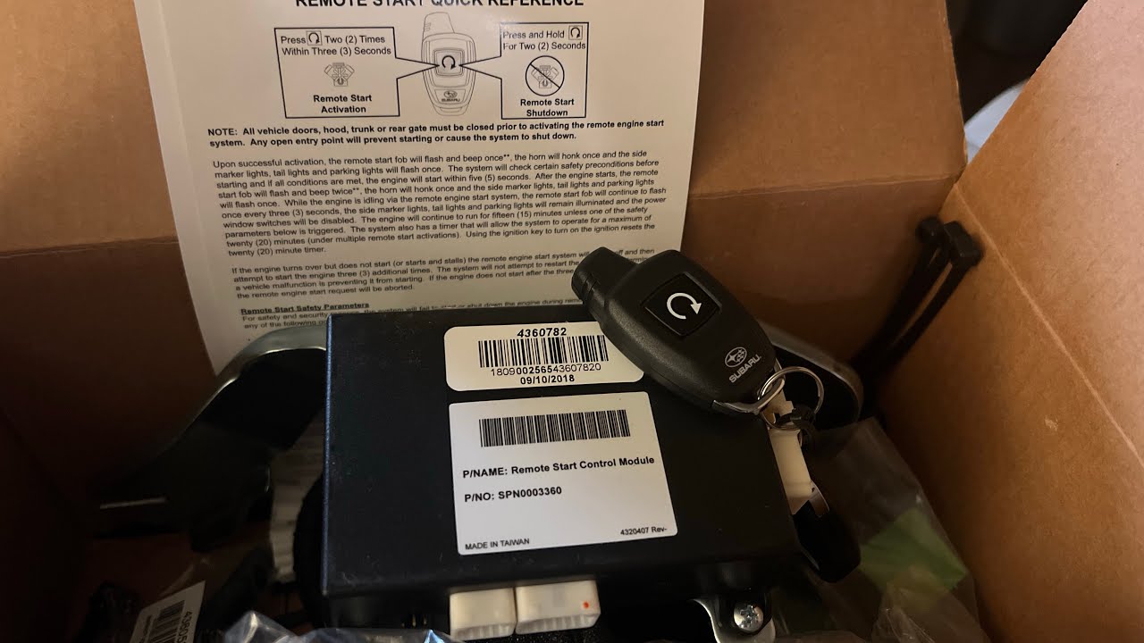 2015-2018 Subaru Outback 2.5i Remote Start Install H001SAL002