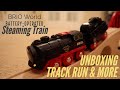 BRIO World - Battery-Operated Steaming Train UNBOXING, Track Run & Review