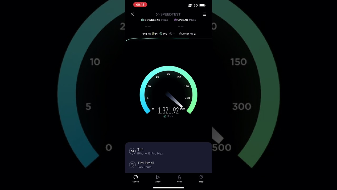 Teste de Velocidade 5G - TIM - Av. Paulista, 500 - São Paulo (08/08/2022) (Dentro da Starbucks)