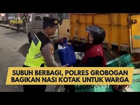 SUBUH BERBAGI, POLRES GROBOGAN BAGIKAN NASI KOTAK UNTUK WARGA
