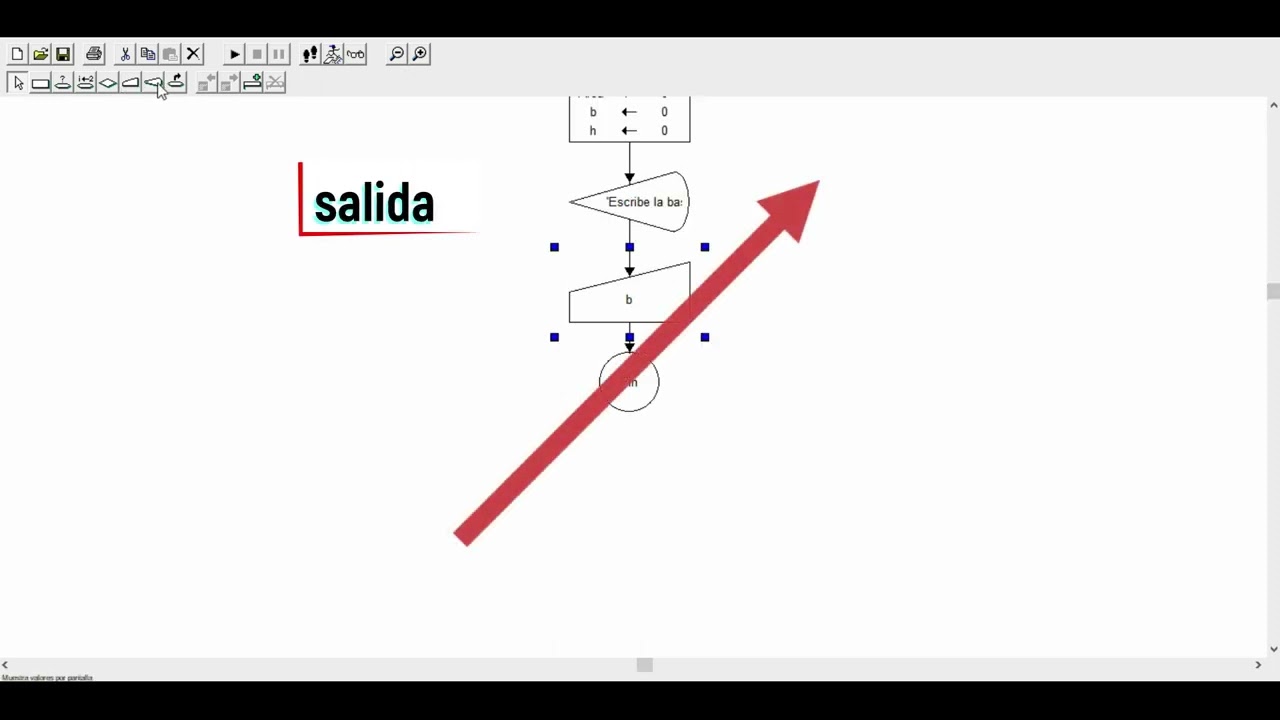 Diagrama de flujo para calcular el area de un rectangulo en DFD
