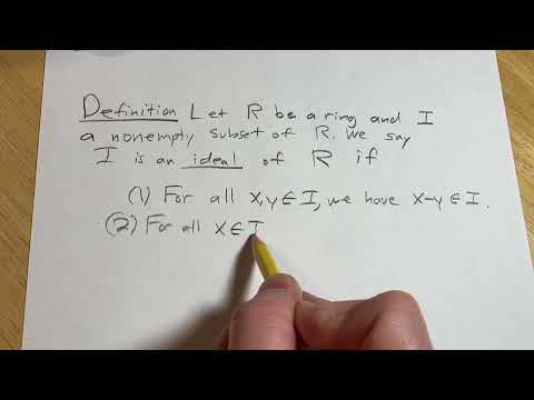 Definition of an Ideal in a Ring