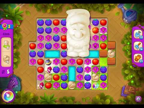 GardenScapes Level 2285 no boosters (16 moves)