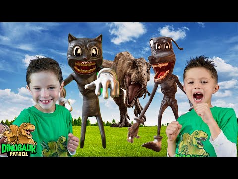 Dinosaur Escape Plan | Dinosaur Patrol Battle Cartoon Cat and Cartoon Dog | Dinosaurs for Kids