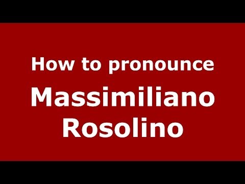 How to pronounce Massimiliano Rosolino (Italian/Italy)  - PronounceNames.com