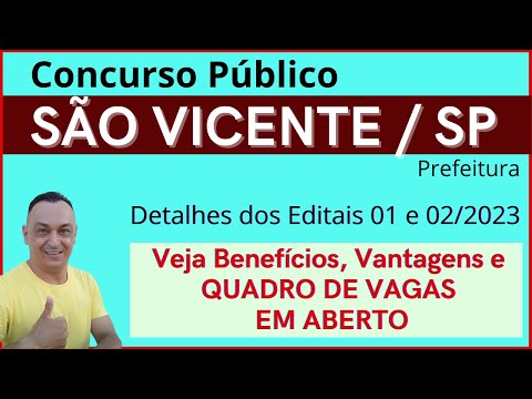 Saiu Edital! SÃO VICENTE SP. Nível Médio e Superior. Veja Cargos e Salários. GCM E OUTROS.