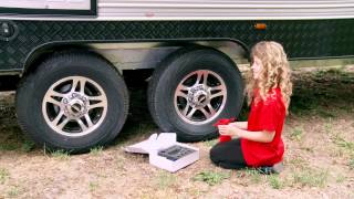 preview picture of video 'Lili shows how to install a Tyre Pressure Monitoring System - TPMS on her dad's Toyota & Caravan'