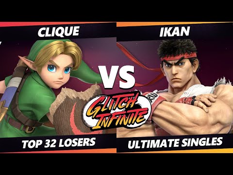 Glitch Infinite Top 32 - Clique (Young Link) Vs. Ikan (Ryu) - SSBU Ultimate Tournament