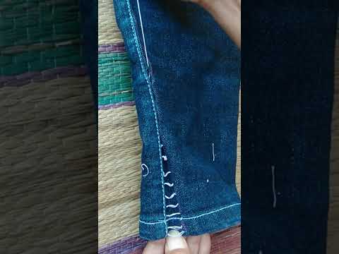 An easy way to shrink the bottom of #shorts jeans