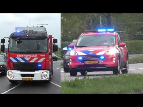Brandweer Leeuwarden met spoed naar een Woning Brand in Leeuwarden