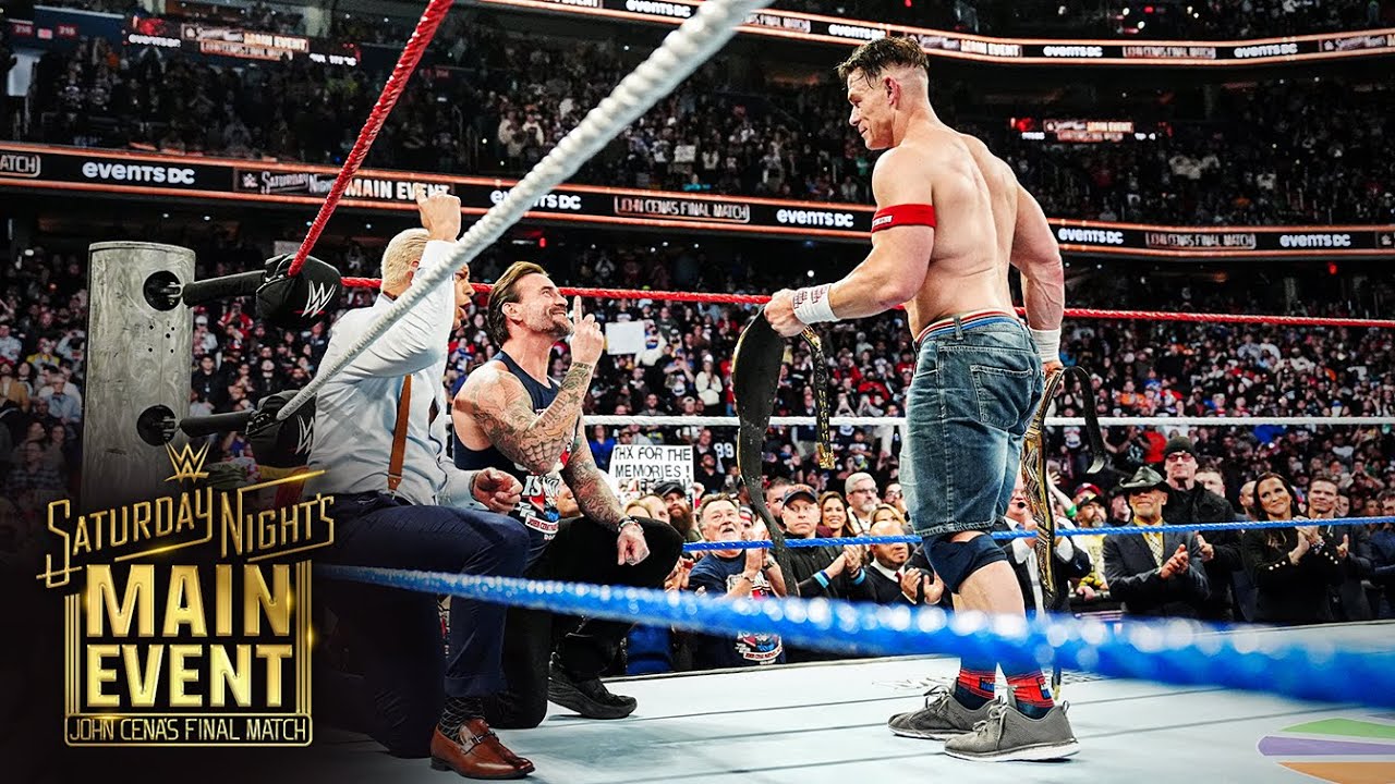 John Cena shares a moment with CM Punk and Cody Rhodes: Saturday Night's Main Event, Dec. 13, 2025