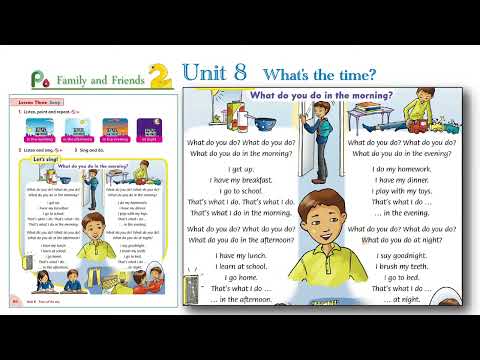 Song in Family and friends Level 2 Unit 8 _ What do you do in the morning? | Let's sing  karaoke!