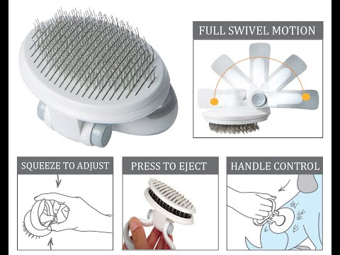 Pet Life ® 'Gyrater' Travel Self-Cleaning Swivel Grooming Slicker Pet Brush