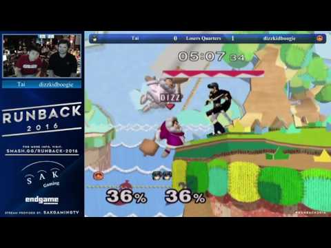 Runback 2016 Melee Singles Pro LQ - Tai (Marth) vs dizzkidboogie (Ice Climbers)