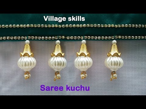 How to make saree kuchu l DIY l saree tassels making with pearls &loreals l saree kuchu design # 30 Video
