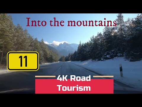 Driving Germany: B11 Bichl - Mittenwald - 4K scenic winter drive into The Bavarian Alps