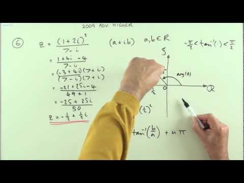 2009 SQA Advanced Higher Maths no.6   Complex numbers