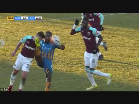 West Ham starlet Josh Cullen loses a tooth during goalless FA Cup draw at Shrewsbury