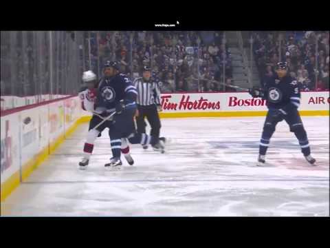 Dustin Byfuglien obliterates Peter Harrold