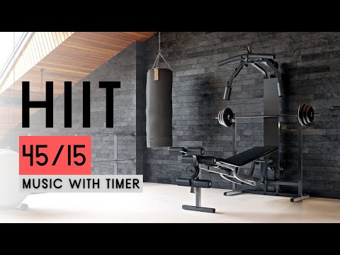Hiit Workout Timer With Music // 45 seconds work 15 seconds rest  // 13 Rounds