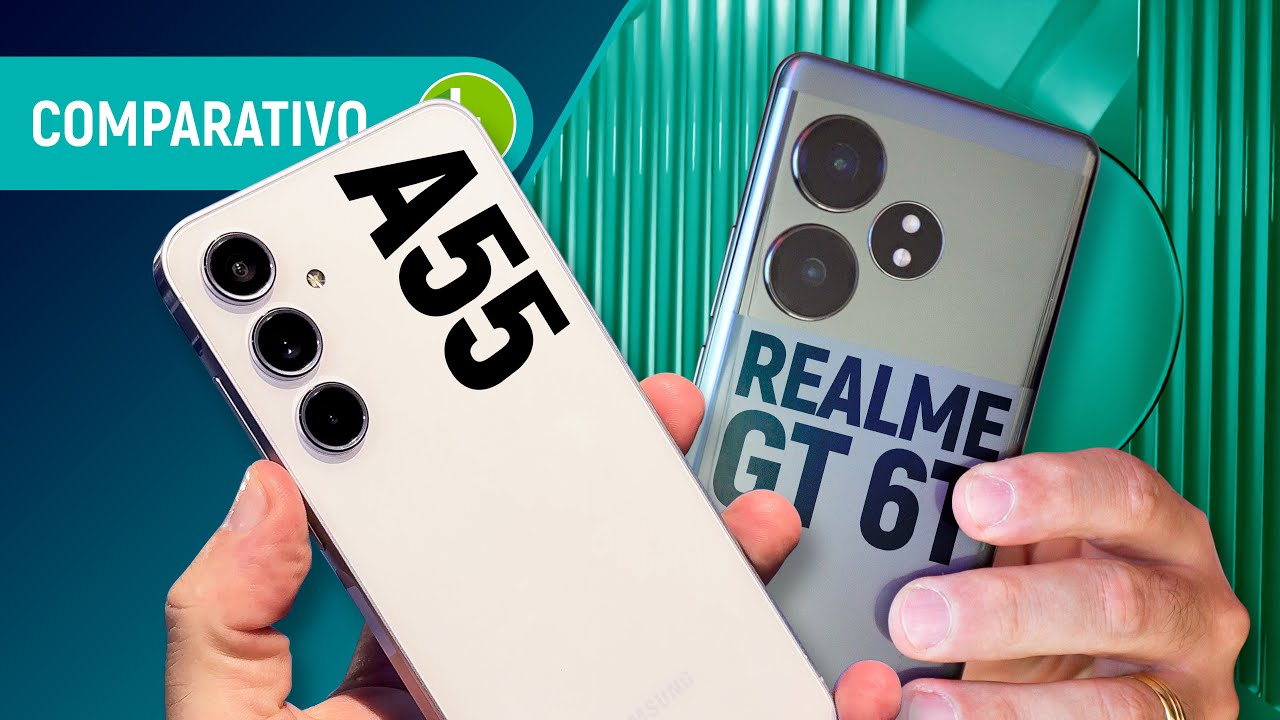 REALME GT 6T vs GALAXY A55: qual é o CELULAR INTERMEDIÁRIO mais PREMIUM? | Comparativo