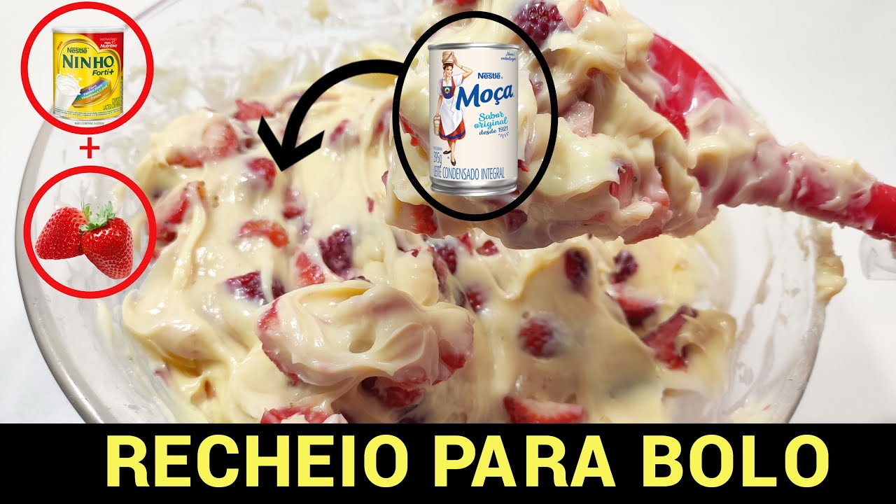 Recheio de morango com leite ninho