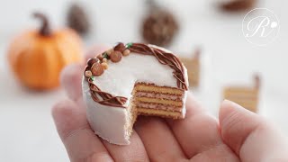 【粘土】ミニチュアのモンブランショートケーキ【ミニチュアスイーツ】DIY Miniature polymer Clay Tutorial