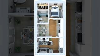 Interior Plan (45m²) #decor #architecture #home #interior #design #house #viral #short #shorts