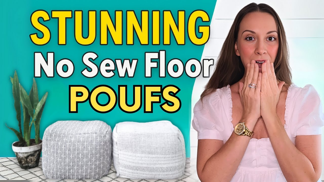 No Sew Floor Poufs - No Sew Pouf, DIY Floor Pillows No Sew