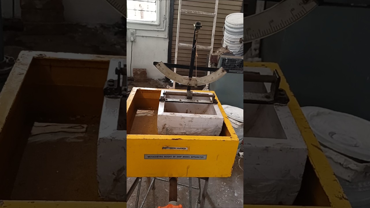 METACENTRIC HEIGHT OF SHIP MODEL APPARATUS EXPERIMENT IN FLUID MECHANICS.       #fluidmechanics