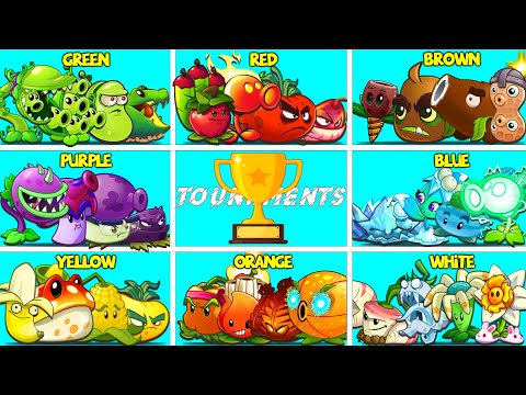 PvZ2 Tounaments - 8 Best Color Plant Teams - Who Will Win ?
